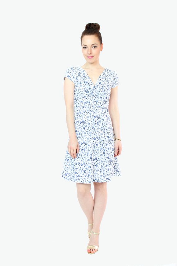 LA.LUKA Berlin   Sommer 2023 Jerseykleid Weiß Blau Geblümt