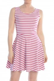 Minkleid Streifen rosé