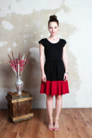 Jerseykleid schwarz rot Jerseykleid schwarz rot