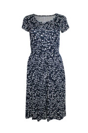 LA.LUKA Berlin – Jerseykleid dunkelblau weiß Blumen LA.LUKA Berlin – Jerseykleid dunkelblau weiß Blumen
