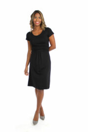 LA.LUKA Berlin – Jerseykleid mit Raffung schwarz 2