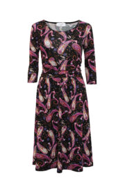 LA.LUKA Berlin – Jerseykleid schwarz lila Paisley