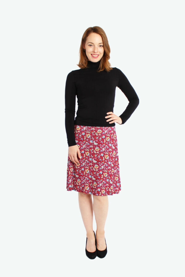 LA.LUKA Berlin – Jerseyrock bordeaux Blumen LA.LUKA Berlin – Jerseyrock bordeaux Blumen