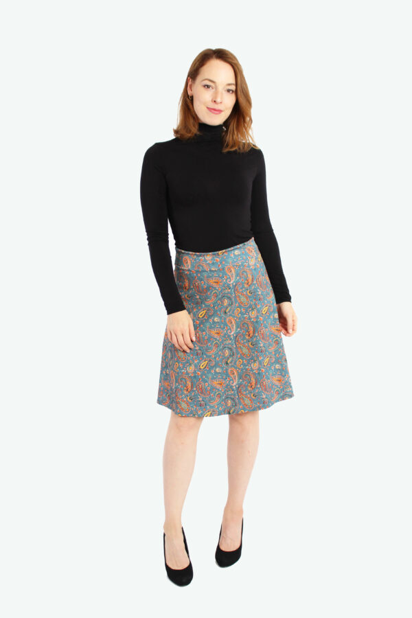 LA.LUKA Berlin – Jerseyrock jeansblau Paisley