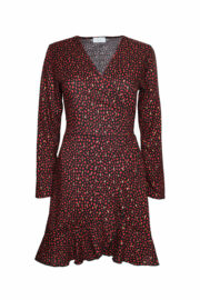 LA.LUKA Berlin – Mini Wickelkleid schwarz rot gold