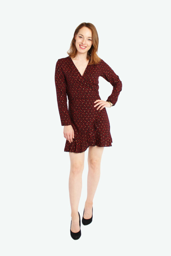 LA.LUKA Berlin – Mini Wickelkleid schwarz rot gold 2