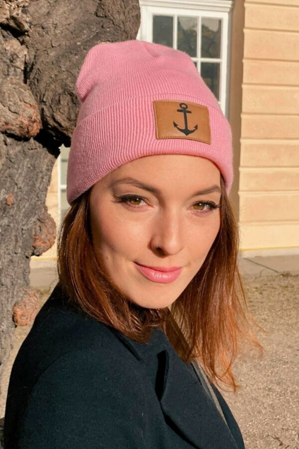 LA.LUKA Berlin – Mütze rosa Anker-Motiv 1