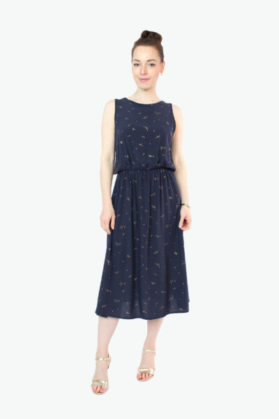 Midikleid aus luftigen Viskose. Das Sommerkleid, mit Gummiband auf Taillenhöhe, hat eine lockere Passformund ist in leichter A-Linie geschnitten. Fair produziert in Berlin.