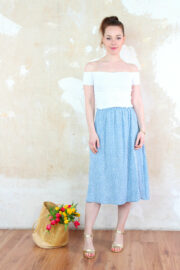 LA.LUKA Berlin – Sommer 2023 Midirock hellblau weiß geblümt 43 LA.LUKA Berlin – Sommer 2023 Midirock hellblau weiß geblümt 43