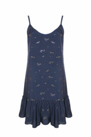 LA.LUKA Berlin – Trägerkleid dunkelblaugold Volans LA.LUKA Berlin – Trägerkleid dunkelblaugold Volans