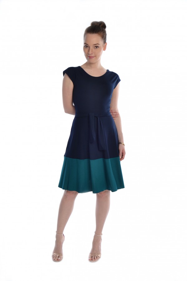 Jerseykleid dunkelblau/petrol