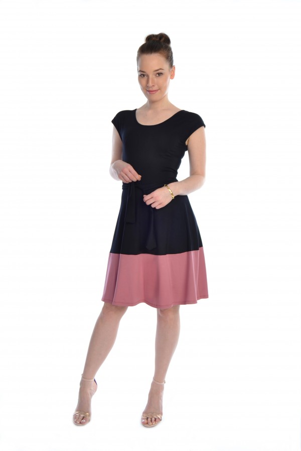 Sommerkleid in schwarz rosé