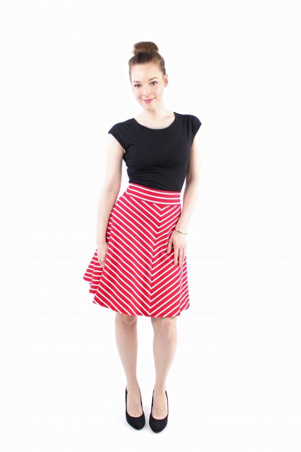 Streifenrock aus Baumwolljersey