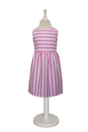 LA.LUKA Berlin – Musselinkleid für Mädchen rosa/weiß Streifen LA.LUKA Berlin – Musselinkleid für Mädchen rosa/weiß Streifen
